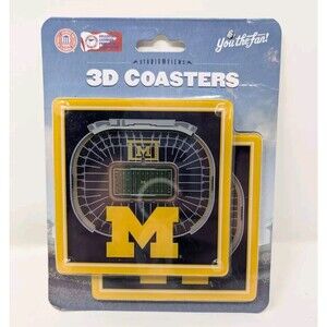 YouTheFan NCAA Michigan Wolverines 3D StadiumView Coasters - Stadium Sports Gift